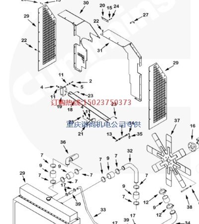北京康办555常闭发电机组康明斯KTAA19-G5风扇罩壳3021668